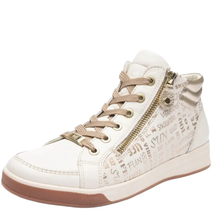 Ara ROM-ST-HIGH-SOFT Sneakers Creme Leder