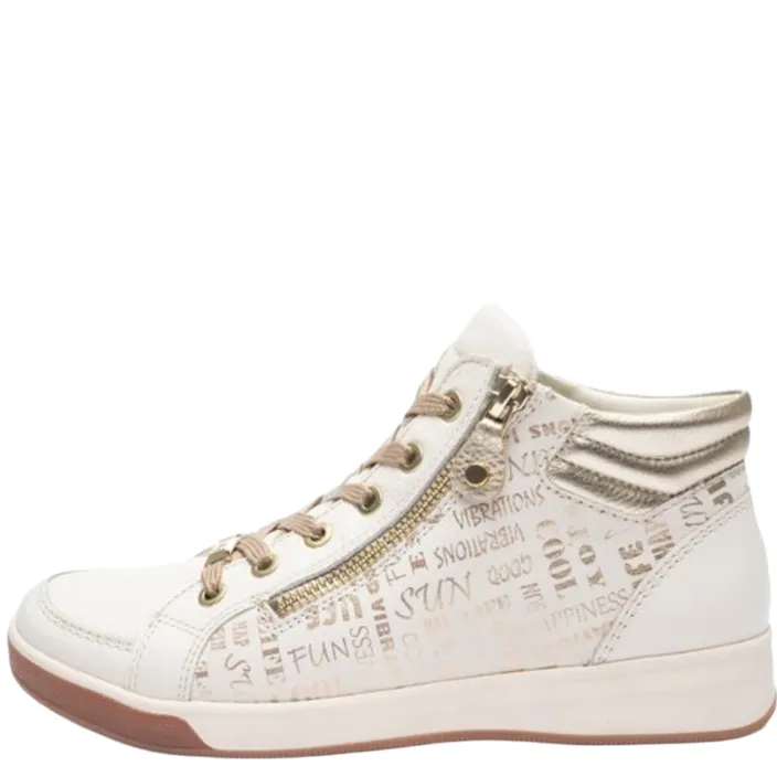 Ara ROM-ST-HIGH-SOFT Sneakers Creme Leder