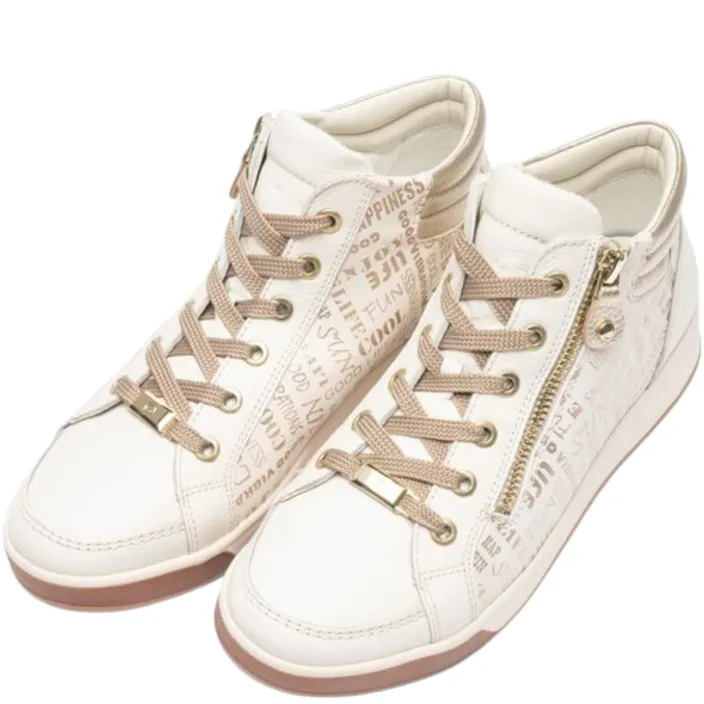 Ara ROM-ST-HIGH-SOFT Sneakers Creme Leder