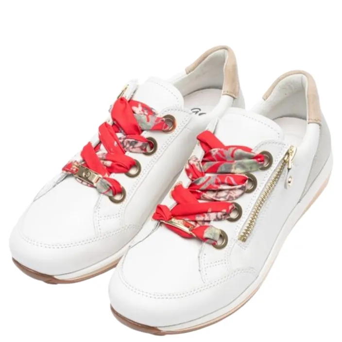 Ara Osaka Sneakers Blanc Or Cuir