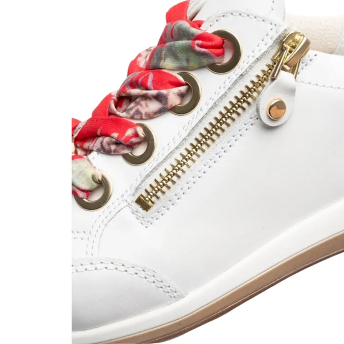 Ara Osaka Sneakers Blanc Or Cuir