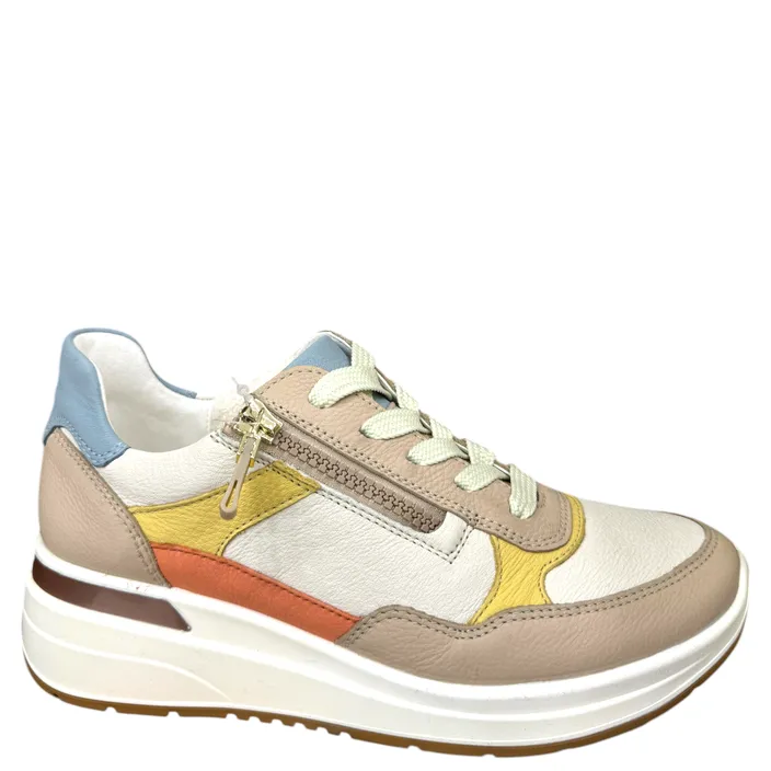 Ara Garda Sneakers Beige Leer