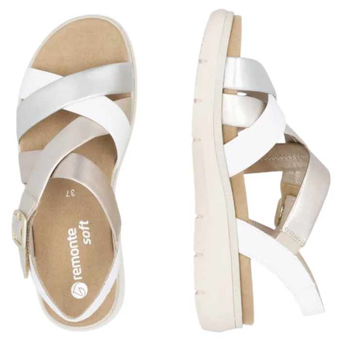 Remonte Sandales Manila Artigo Blanc Or