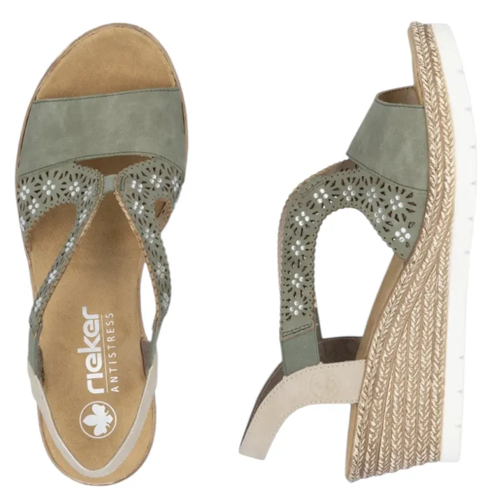 Rieker Nabukino Morelia Sandals Green