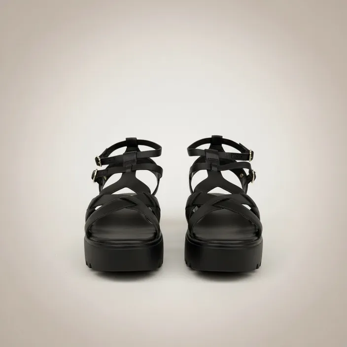 Dorette Sandales Noir Cuir