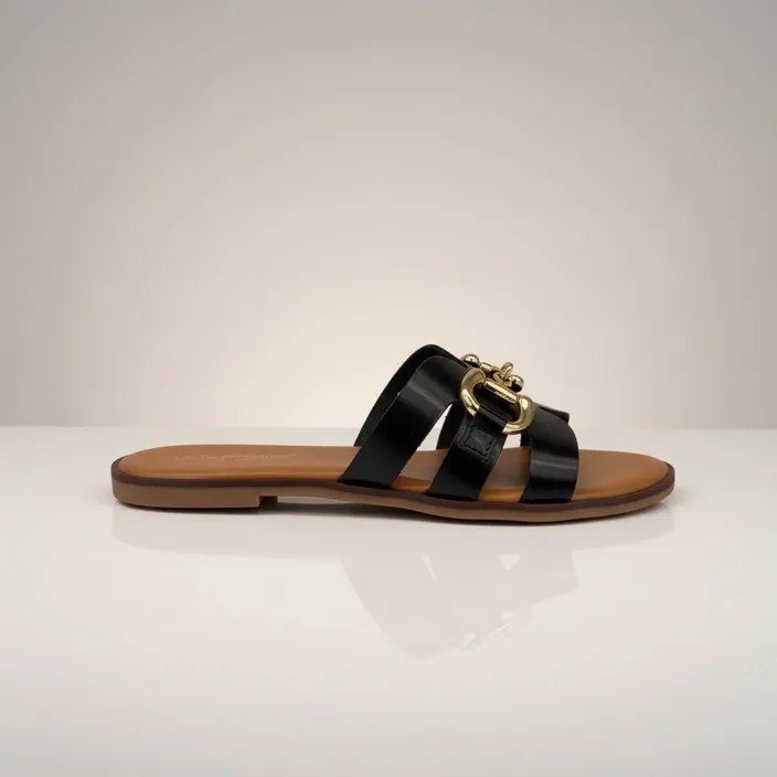Les Tropéziennes Mule Hamia Cuir Noir