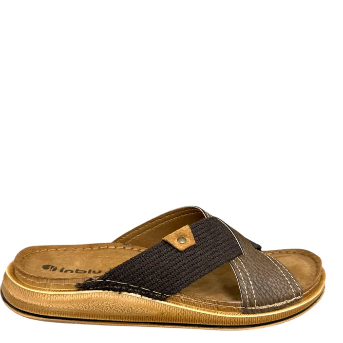 inblu Cross Strap Mules Brown