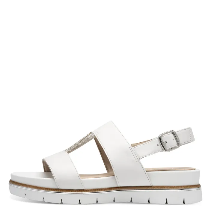 Tamaris Comfort Sandals White Leather