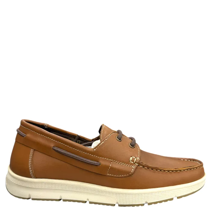 Comfort Plus Chaussures Bateau Cuir Brun