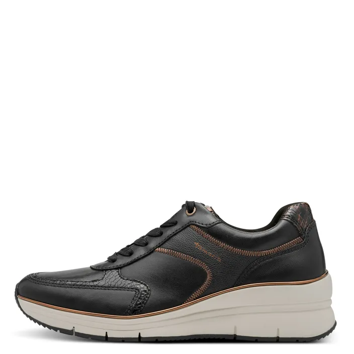 Tamaris Sneakers Black Leather-Textile