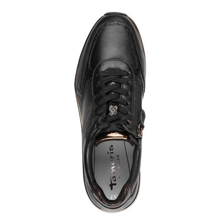 Tamaris Sneakers Black Leather-Textile