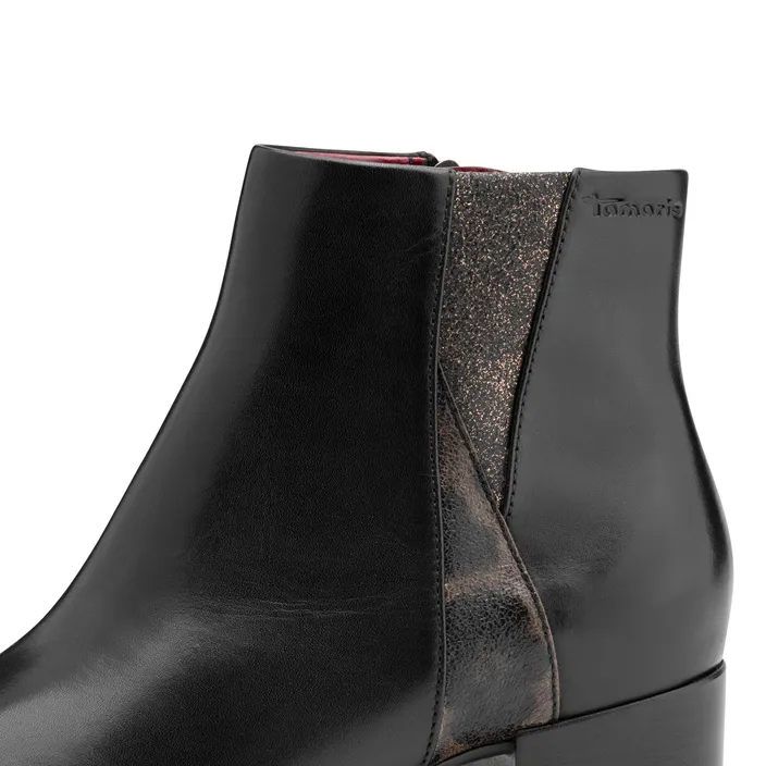 Tamaris Bottines Noir Cuir-Textile