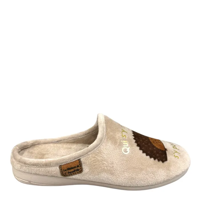 Slippers Mule Beige Textile