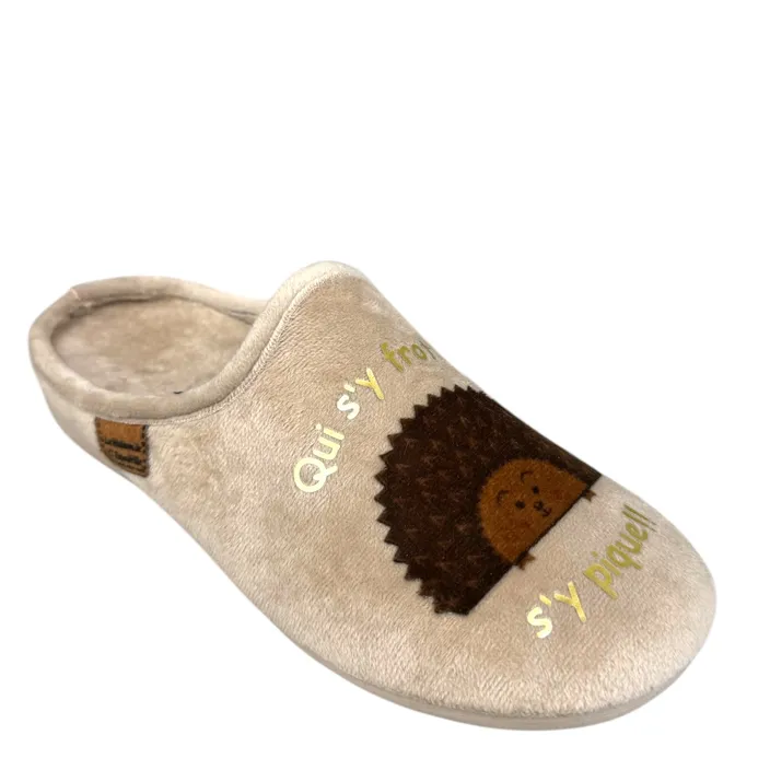 Slippers Mule Beige Textile