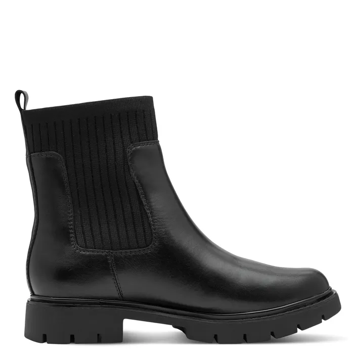 Tamaris Comfort Ankle Boots Black Leather-Textile