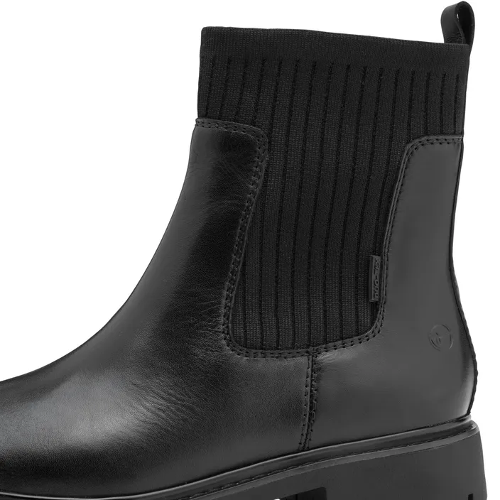 Tamaris Comfort Ankle Boots Black Leather-Textile