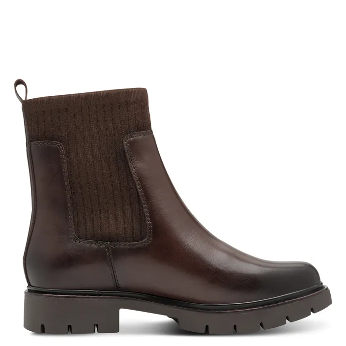 Tamaris Comfort Bottines Brun Cuir-Textile