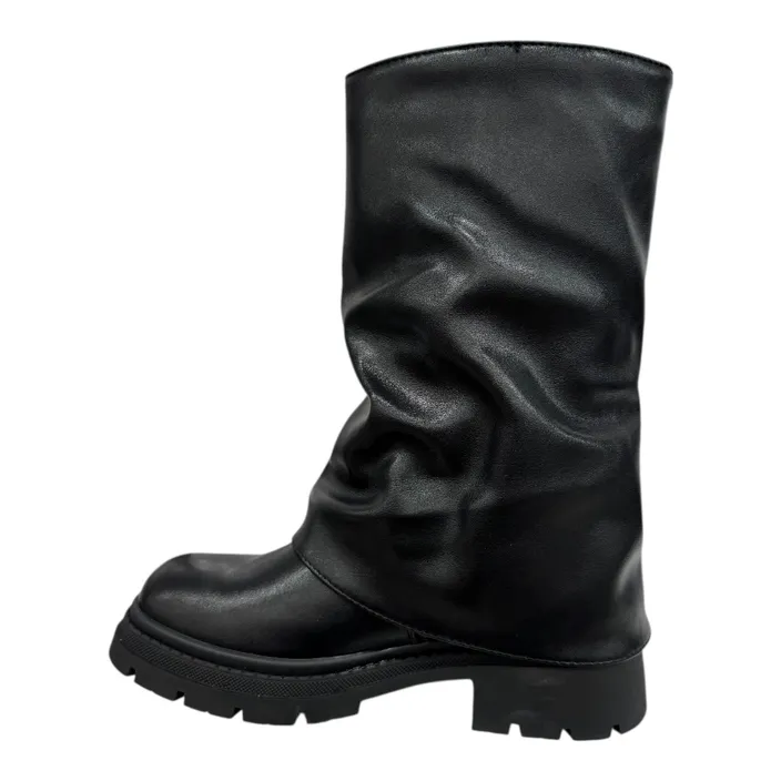 Mid-calf Boots Black with Heel