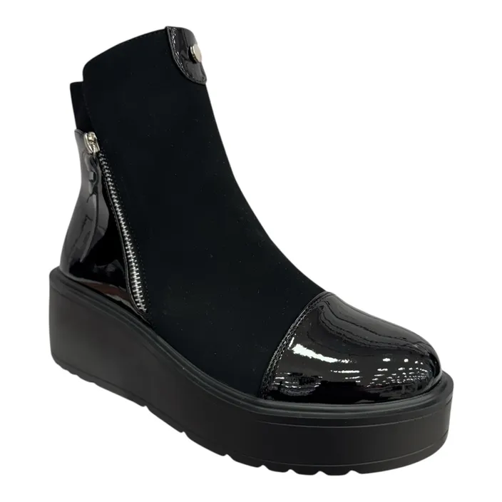 Stiefeletten Keilabsatz Schwarz