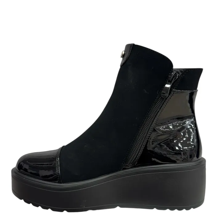 Stiefeletten Keilabsatz Schwarz