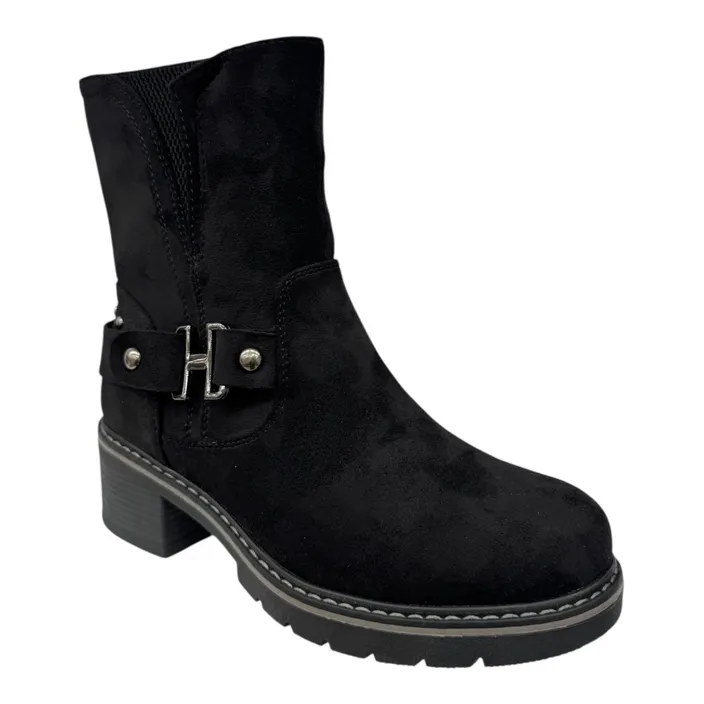 Enkellaarsjes Zwart met Hak