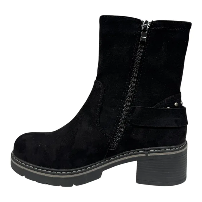 Enkellaarsjes Zwart met Hak