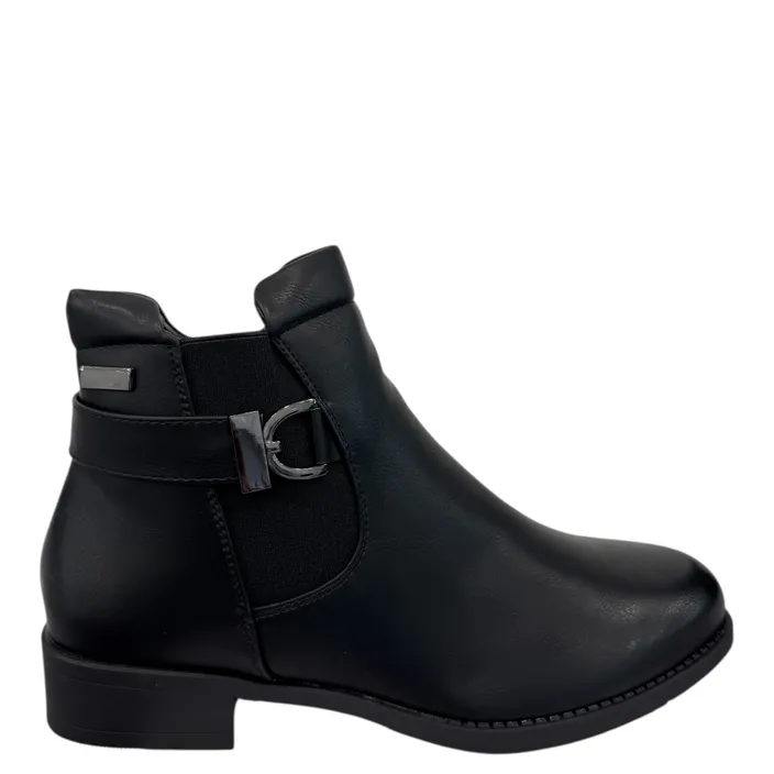 Ankle Boots Black Low Heel