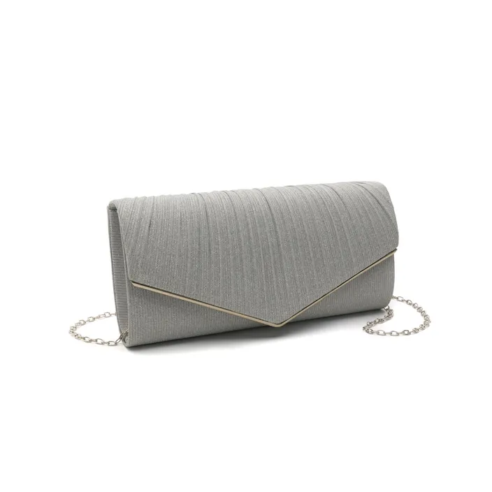Clutch Avond Zilver Schouderriem