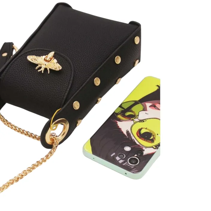 Mini Sac Smartphone Abeille Noir
