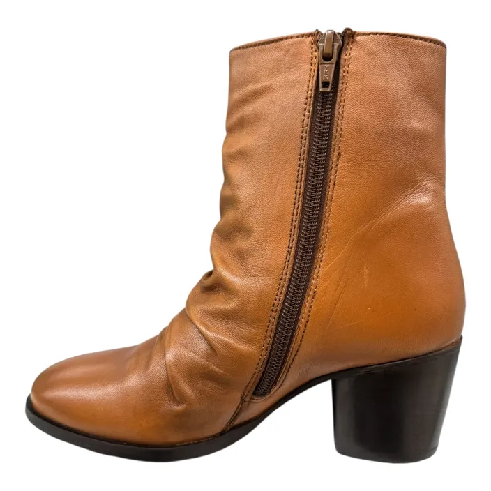 Morgan Enkellaarsjes Cognac Leer