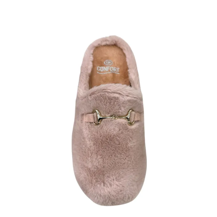 Pantoufles Mules Rose Textile