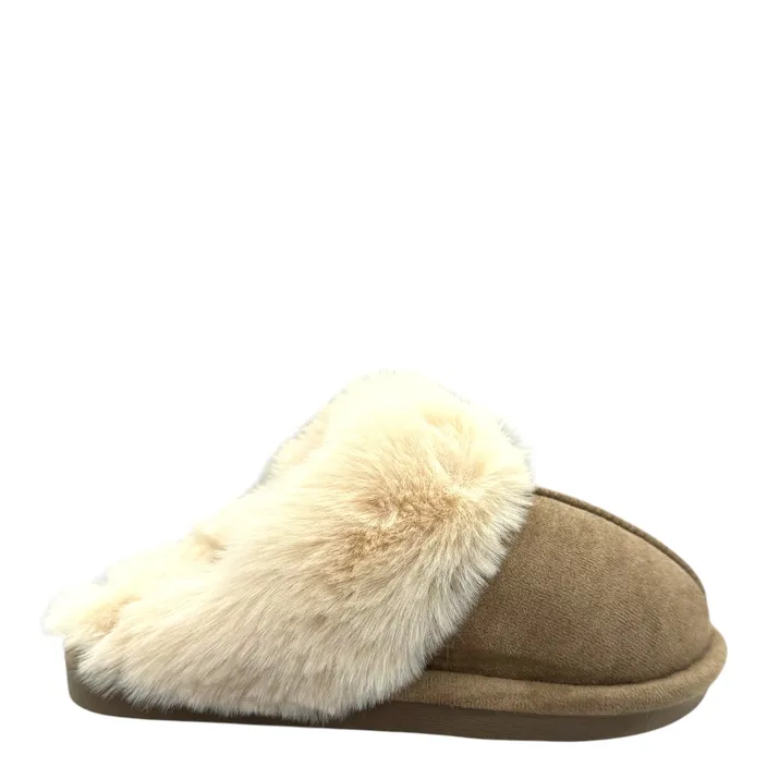 Hausschuhe Pantoletten Taupe
