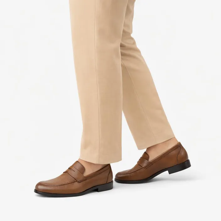 Mocassins Cognac Leer