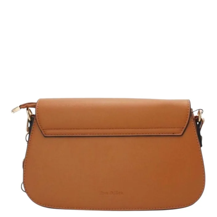 Crossbody Bag Brown Metal Closure