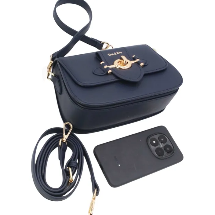 Schoudertas Blauw Metalen Sluiting