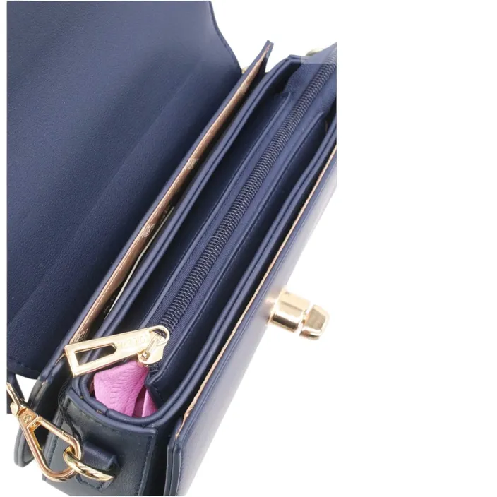 Schoudertas Blauw Metalen Sluiting