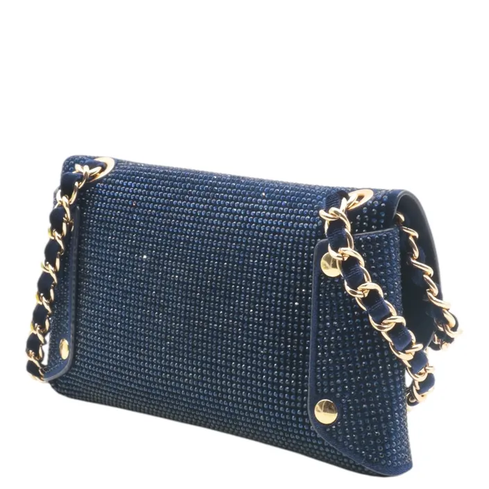 Evening Bag Blue Strass