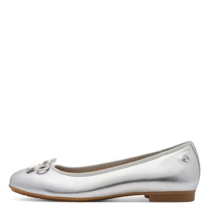 Tamaris Comfort Ballerines Argent Cuir