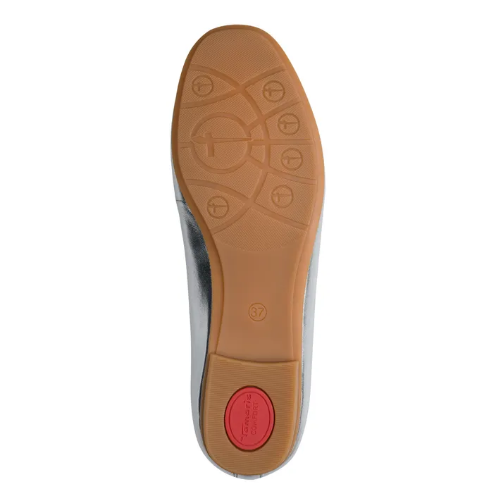 Tamaris Comfort Ballerines Argent Cuir