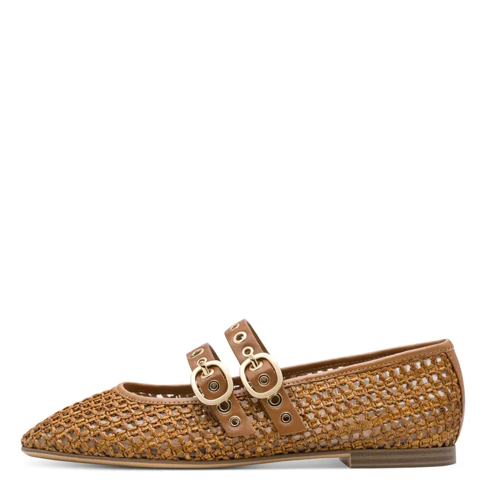 Tamaris Ballerines Cognac Cuir