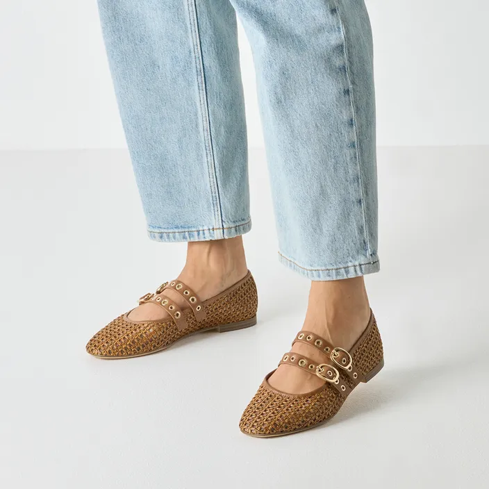 Tamaris Ballerines Cognac Cuir