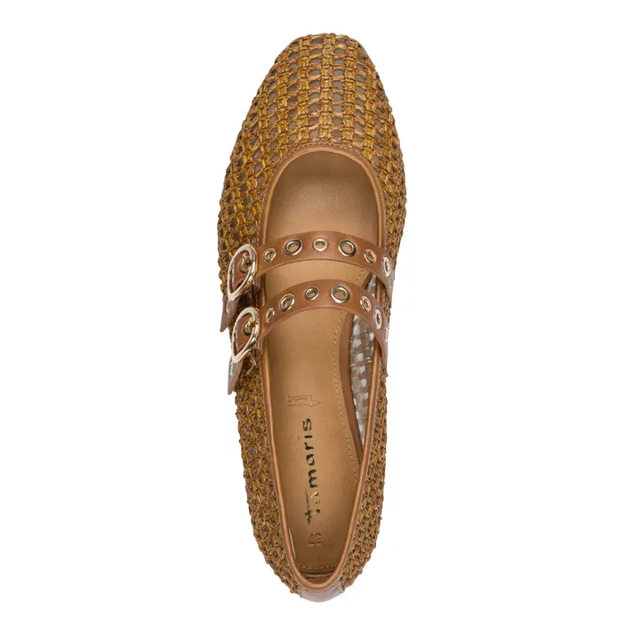 Tamaris Ballerines Cognac Cuir