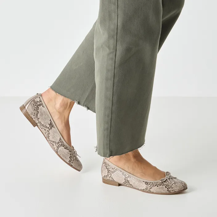 Tamaris Ballerines Beige Cuir