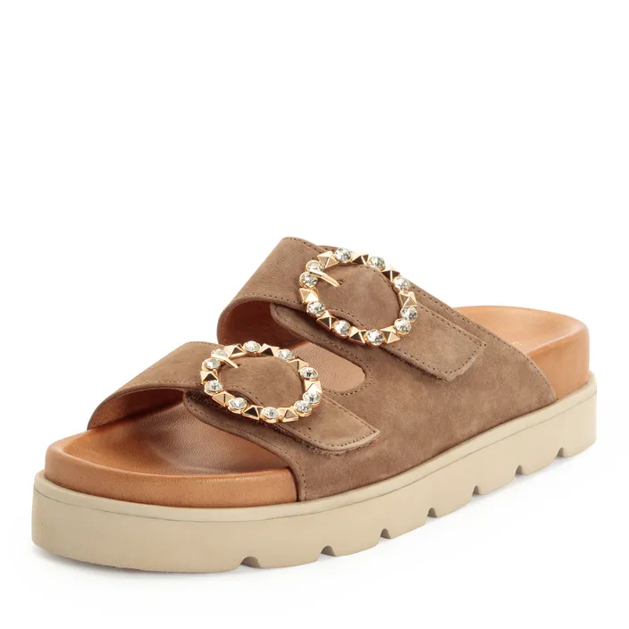 Tamaris Mules Taupe Suède