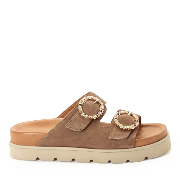 Tamaris Mules Taupe Suède