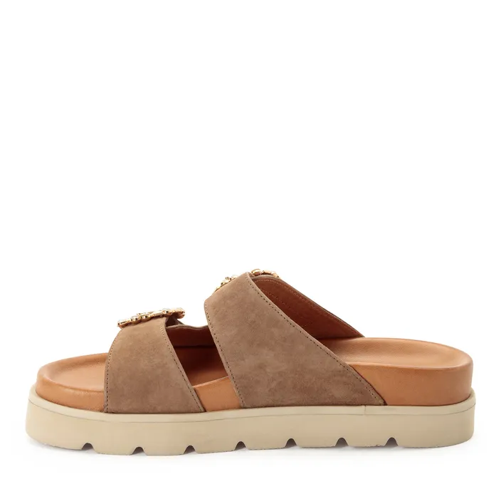Tamaris Mules Taupe Suède