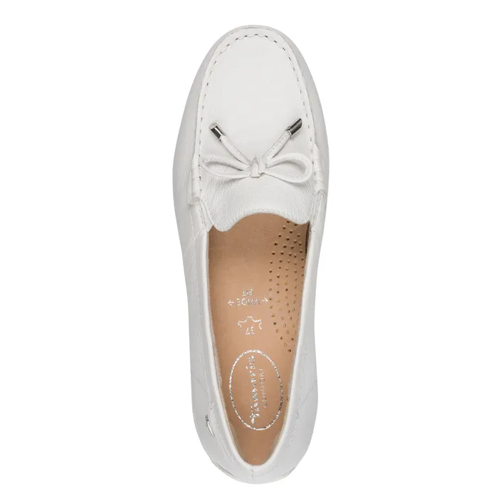 Mocassins Wit Leer