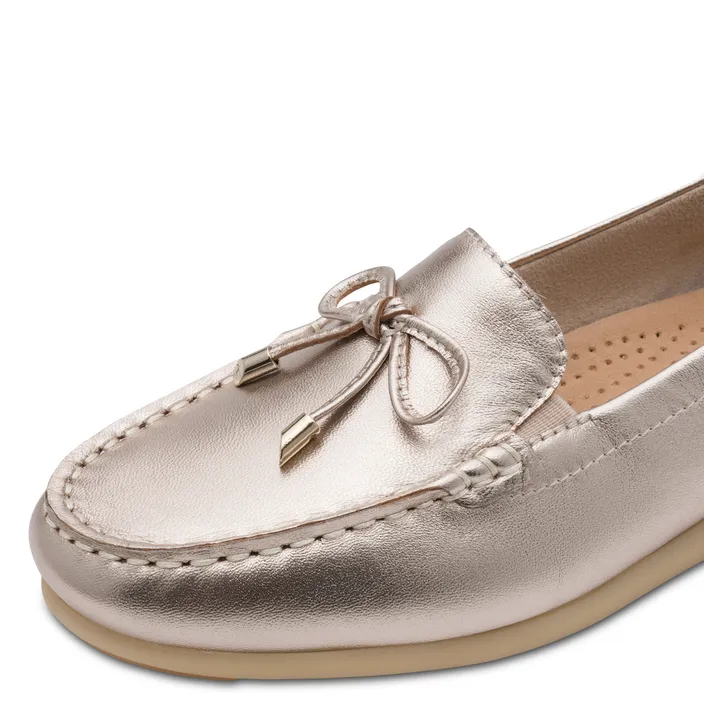 Mocassins Goud Leer