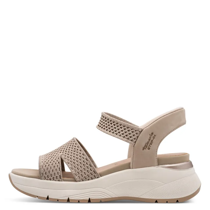 Tamaris Comfort Sandals Taupe Wide Fit