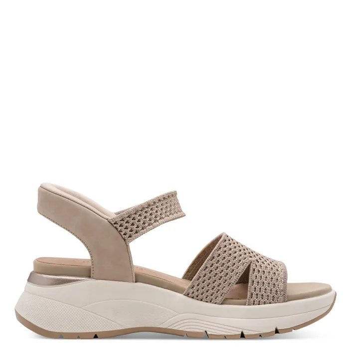 Tamaris Comfort Sandals Taupe Wide Fit